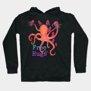 Octopus with Jellyfish, Free Hugs Hoodie